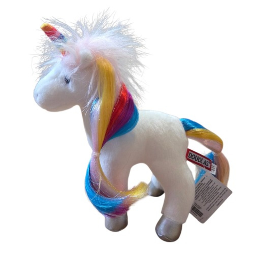 Douglas Cuddle Toys White Rainbow Unicorn Stuffed Animal Cute Colorful Plush